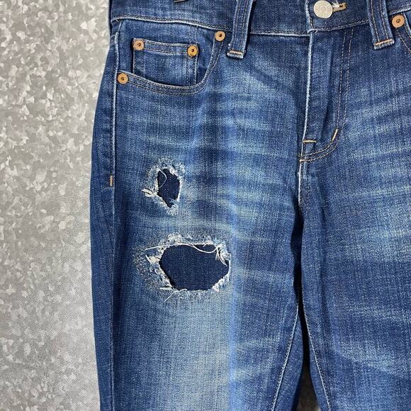 Madewell Rip & Repair Edition Mid Rise Slim Boyjean Jeans - 26 - Medium Wash - Picture 4 of 10